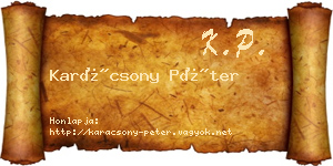 Karácsony Péter névjegykártya