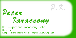 peter karacsony business card
